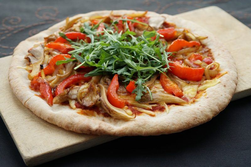 veganská pizza s hlívou ústřičnou